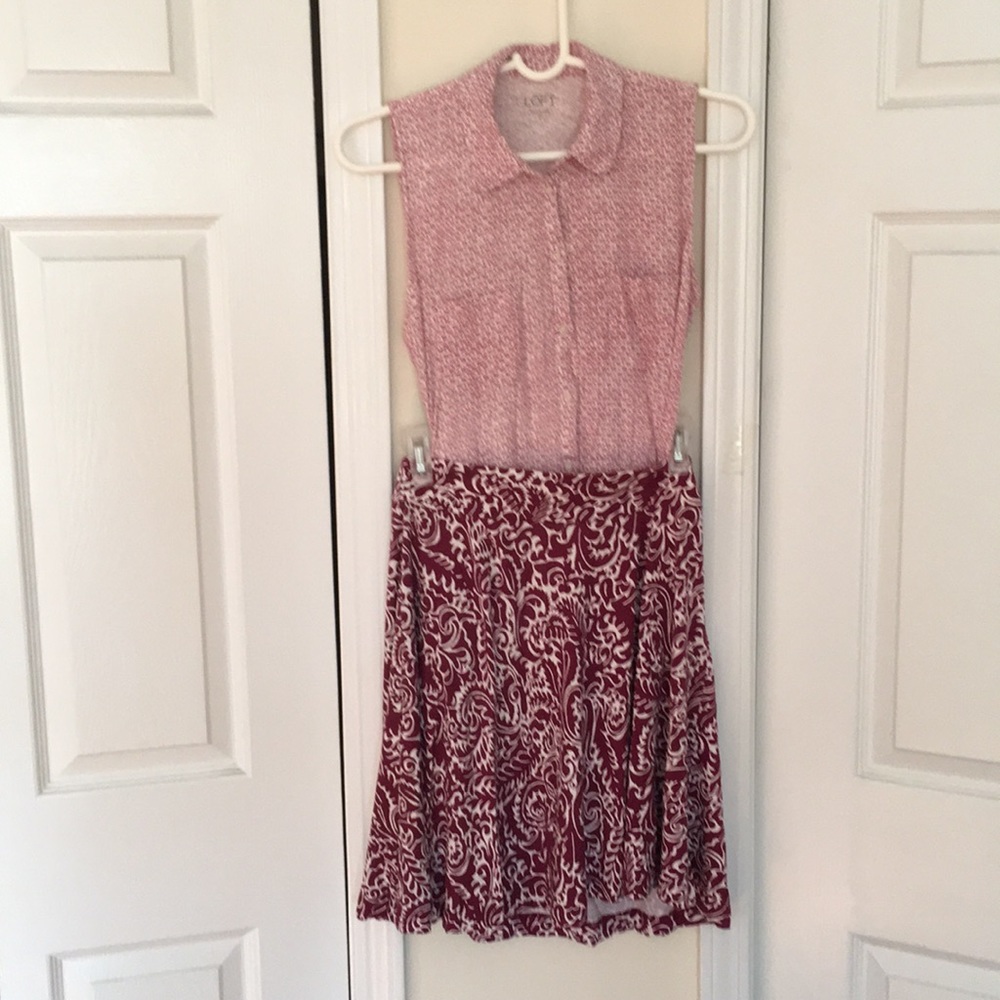 Loft graphic floral skirt